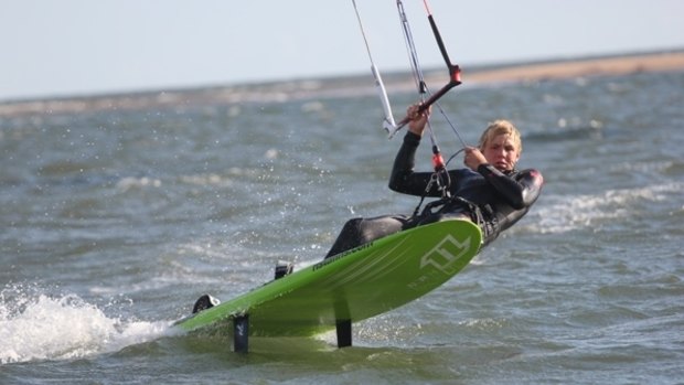 Olly Bridge and his mother Steph were the big winners of Saturday's Red Bull Lighthouse to Leighton Kiteboard race.