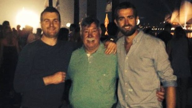 Barry, Oliver and Patrick Lyttle in Sydney before the alleged assault. 