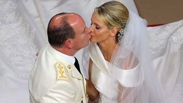 Prince Albert II and Princess Charlene of Monaco during their religious wedding. They reportedly slept at separate hotels on their honeymoon