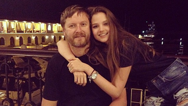 Yevgeny Kafelnikov with his daughter Alesya on his birthday last year.