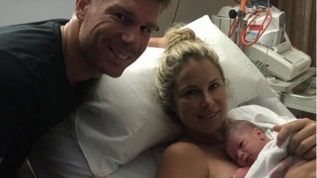 David Warner and his wife Candice (nee Falzon) welcomed a second baby girl on Thursday morning.