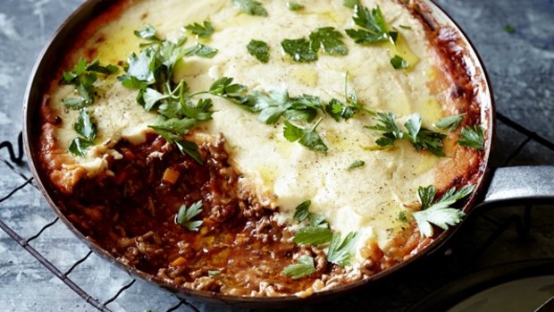 Shepherds pie with a cauliflower topping by Paleo chef Pete Evans. 