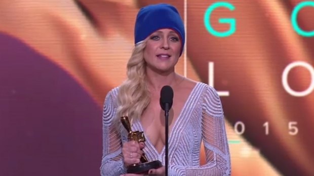 Gold Logie winner: <i>The Project</i>'s Carrie Bickmore used her time on the podium to draw attention to brain cancer research.