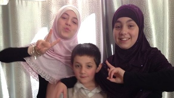 Zaynab Sharrouf (left) with two of her siblings.