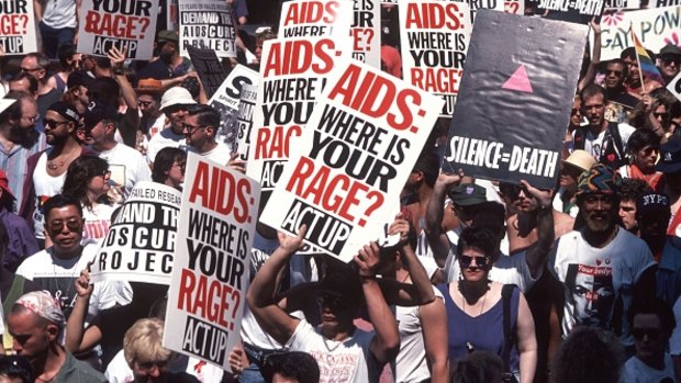 Act Up demonstration protesting the AIDS epidemic, New York, 1994.