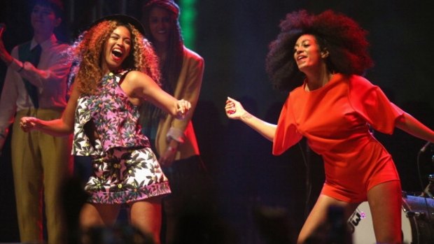  Beyonce and Solange perform at the Coachella festival in 2014.