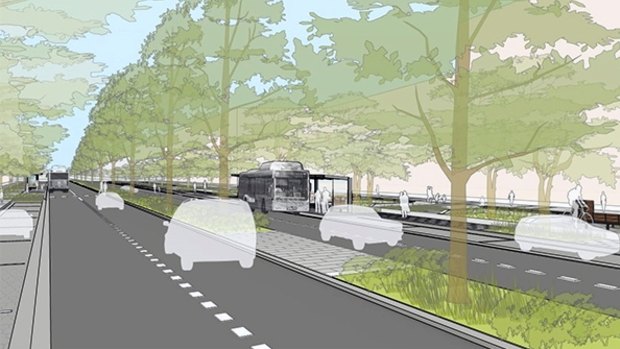 The plan: An artist's impression of the proposed upgrade of Constitution Avenue, which will have new street trees. 
