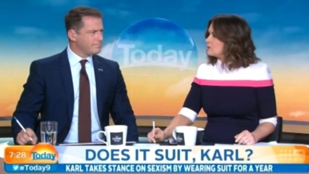 Karl Stefanovic wore the same blue suit on TV for a year to show the disparity in the way men and women are treated.