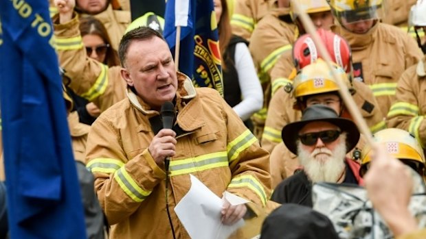 UFU secretary Peter Marshall speaking at a recent rally.