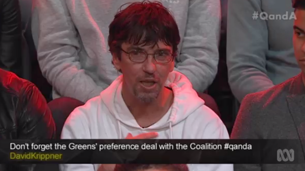 'If you lift my tax-free threshold, that changes my life': Duncan Storrar challenging Liberal minister Kelly O'Dwyer on <i>Q&A</i>.