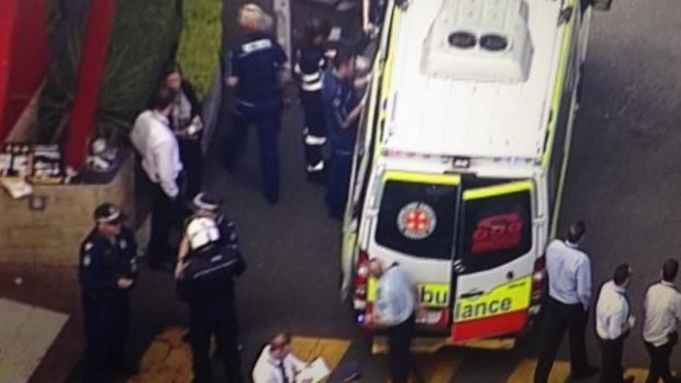 Aerial shots of a Gold Coast restaurant where two people have been shot.