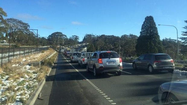 Traffic backed up along the Great Western Highway.