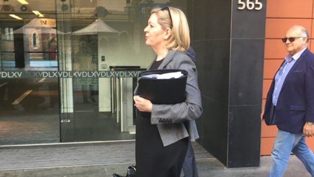 Lisa Scaffidi arrives at the State Administrative Tribunal in early June. 