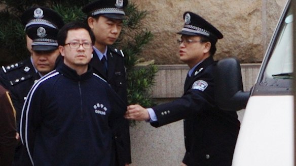Matthew Ng outside Guangdong  Supreme Court in March 2012.