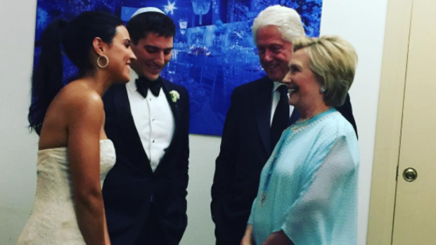 Hilary and her caftan at the wedding of Sophie Lasry to 25-year-old Alexander Swieca.