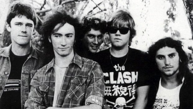Nasser Sultan (far right) as drummer for Sydney rock band The Vultees in the mid '80s.