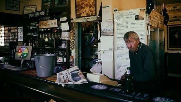 John 'Johnny' Bantock inside his Thorpdale pub.