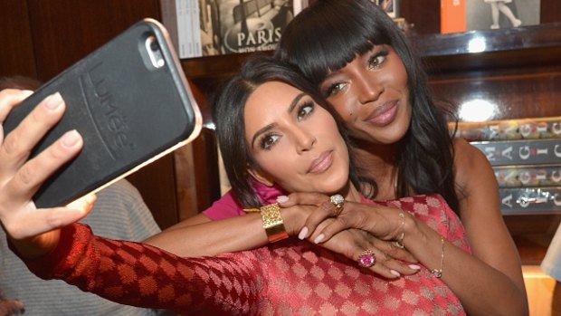 Social media star Kim Kardashian and supermodel Naomi Campbell.