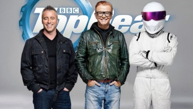 American actor Matt LeBlanc, left, is firming as the new lead host of <i>Top Gear</i> after Chris Evans, centre, quit after six episodes. The Stig's role appears relatively safe.