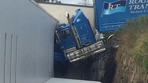 An unoccupied truck has crashed into a warehouse in Brisbane's southwest.