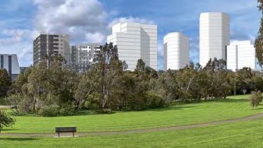 View of proposed towers from Royal Park.