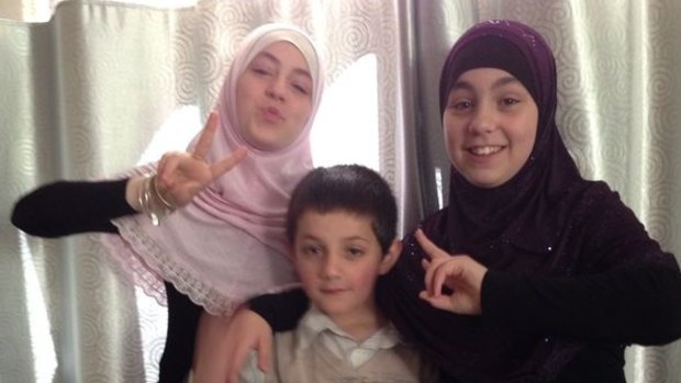 Zaynab Sharrouf (left) with two of her siblings.