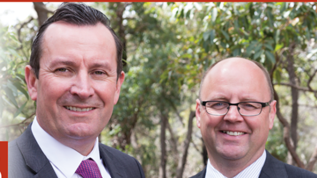 Barry Urban was elected to parliament in March 2017. Pictured with Premier Mark McGowan. 