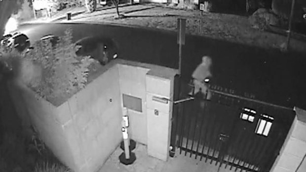CCTV Footage showing one of person fleeing the scene of a petrol bomb attack at a Perth mosque.