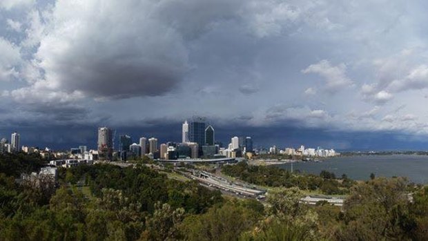 A storm brewing over Perth is expected to hit in full force on Monday morning.