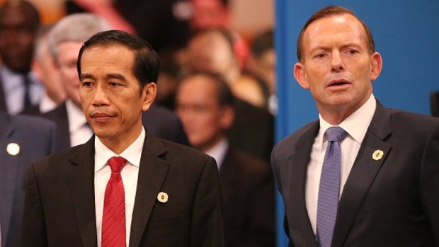 President of Indonesia Joko Widodo and Prime Minister of Australia Tony Abbott at the G-20 summit last year.