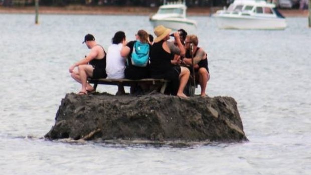 Kiwis drinking in "international waters" on New Year's Eve at Tairua.