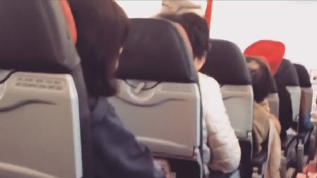 On board the AirAsia flight that had to return to Perth with a 'technical issue'.