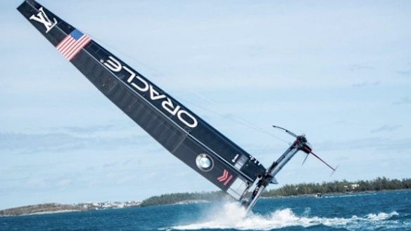 Aussie sailor Jimmy Spithill at helm as Orcale capsize test boat on ...