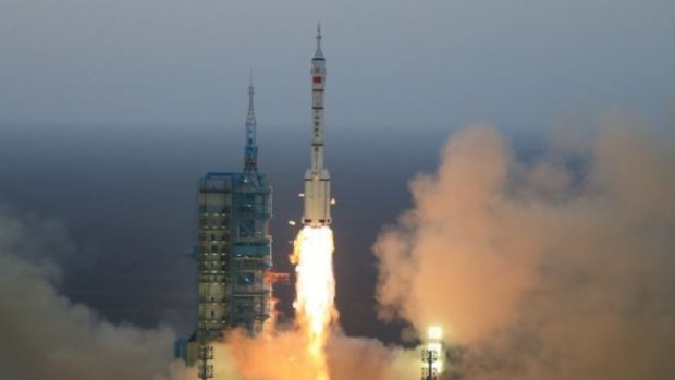 Lift off for the Chinese space craft headed for the Tiangong-2 orbiting space station.