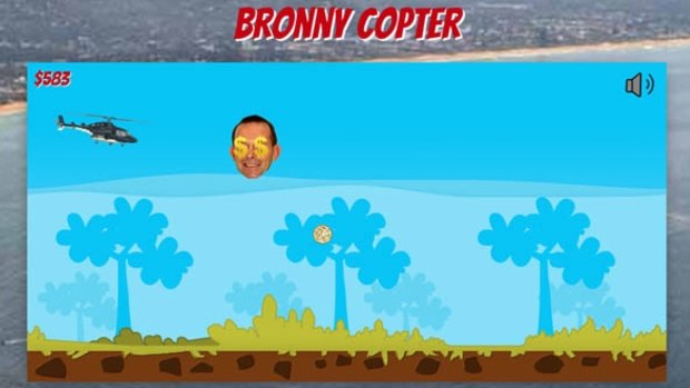 Bronny Copter: the game in which you dodge newspapers and Tony Abbott.