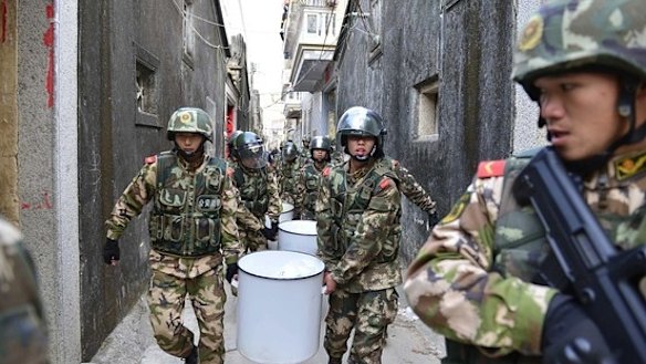 Heat on 'ice': Police raids in Boshe in December 2013.