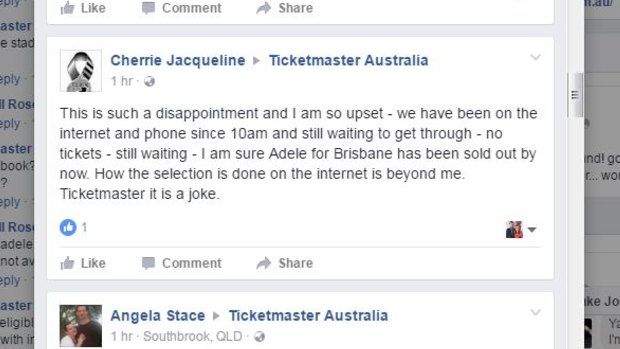 Adele fans flooded the Ticketmaster and Ticketek websites after they missed out in the rush for tickets.
