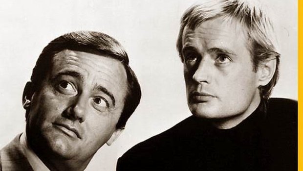 Napoleon Solo (Robert Vaughn) and Illya Kuryakin (David McCallum) in cult TV series The Man from U.N.C.L.E.