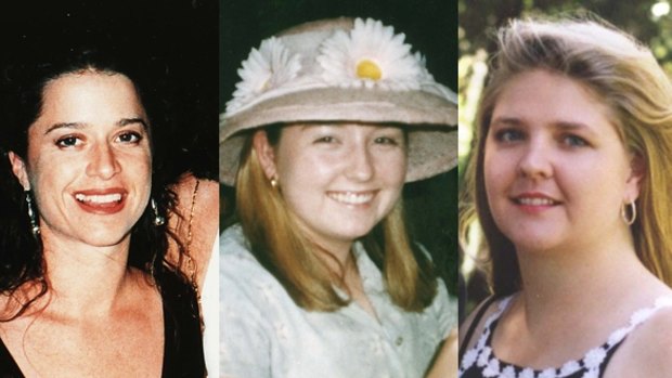 Claremont murder victims Ciara Glennon (left) and Jane Rimmer (right). Investigations into the disappearance of Sarah Spiers (centre) are ongoing.