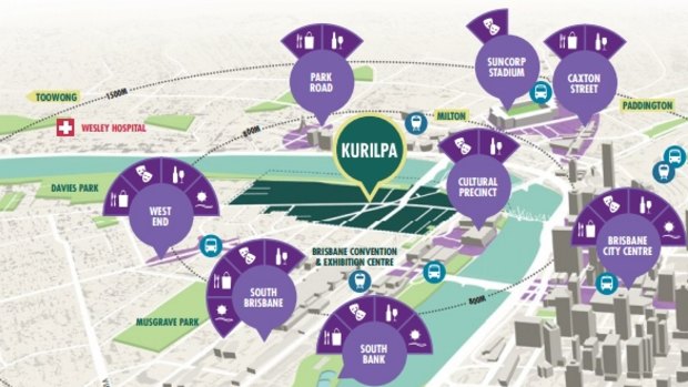 A graphic showing the swathe of prime real estate set to go under the hammer.