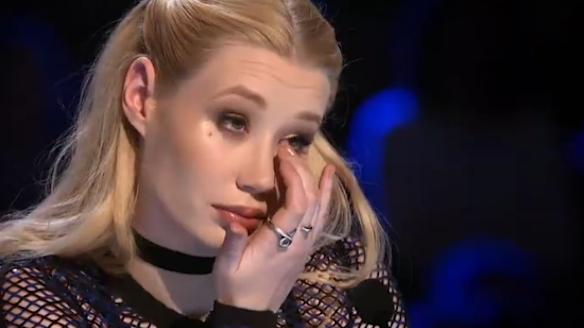 Emotion has overcome Iggy Azalea on the show.