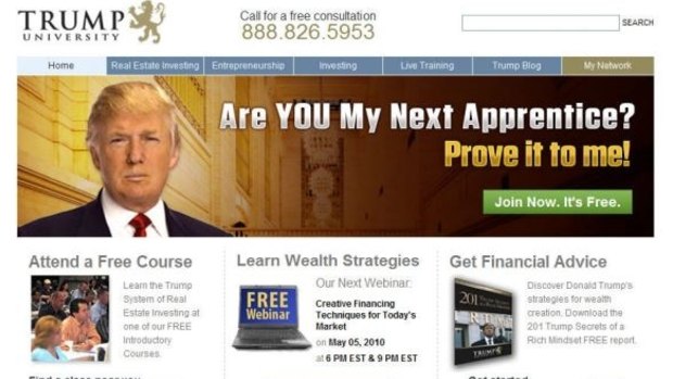 Donald Trump allowed Trump University to use his name, photos and quotes for all Trump University seminar presentations, advertising.