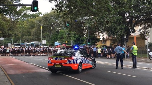 Police undertook an operation at Sydney Girls High School following a hoax call in February.