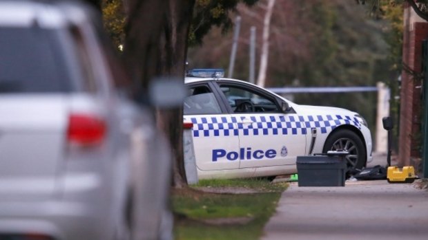 The scene in Moonee Ponds in July 2015 where police officer Ben Ashmole was shot in the head.