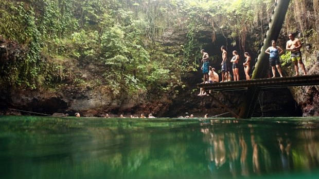 Go for a swim in the To Sua Ocean Trench in Lotofaga, Samoa.