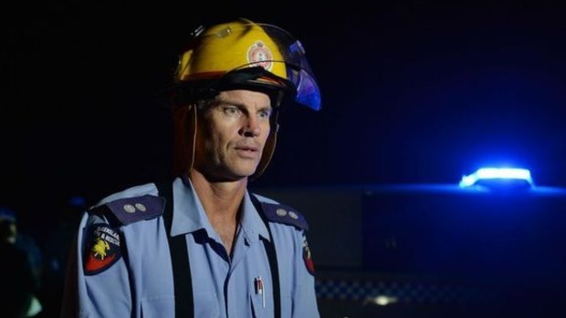 North Mackay Station Officer Rod Simpson at the Farleigh House fire.