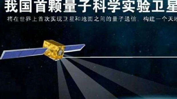 An impression of China's Micius quantum satellite.