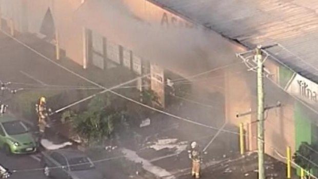 Fire crews battled a blaze at East Brisbane.