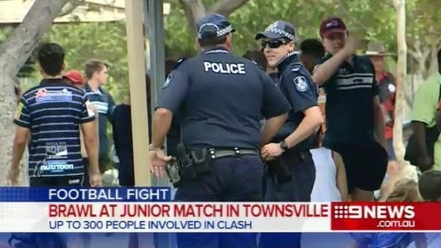Police were called to a brawl at a rugby match in Townsville that involved more than 200 people.