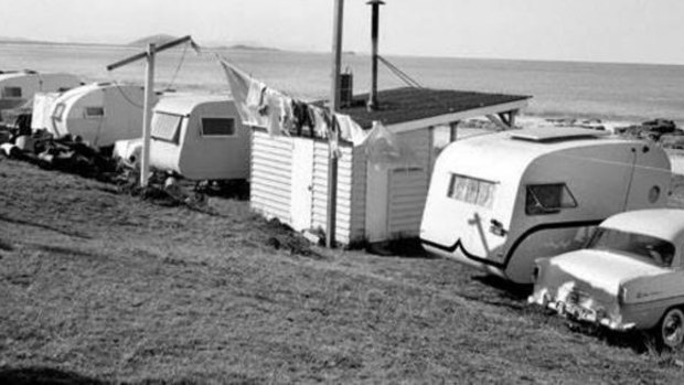 Mooloolaba Beach Caravan Park, circa 1950.
